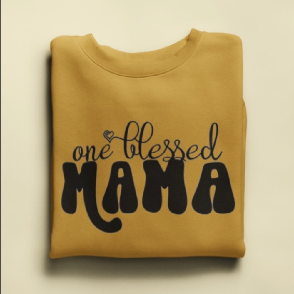 NWT “One blessed MAMA” sweatshirt OLIVE Color